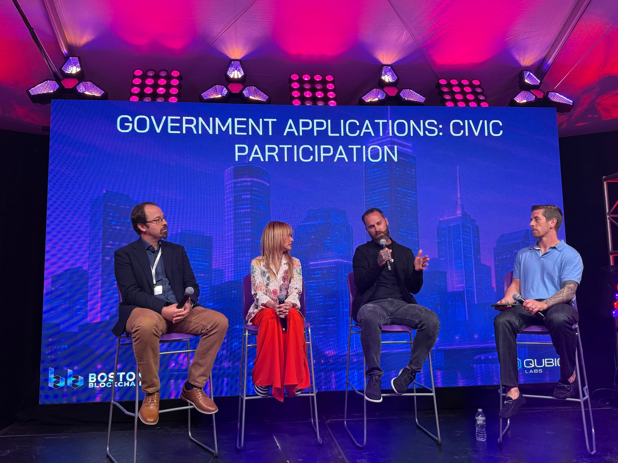 Jonathan P. Murray moderating a panel at Boston Blockchain Week 2025